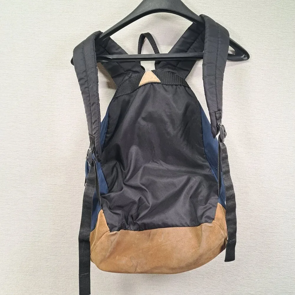 Vintage Outdoor Products Backpack Navy Blue Suede Bottom Daypack Bookbag Gorp